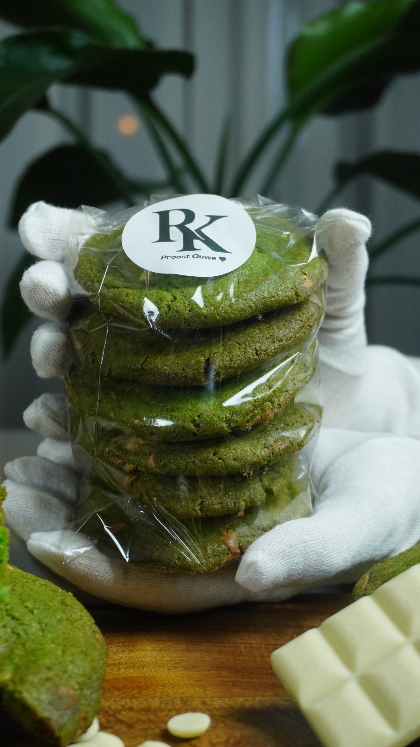 Pandan White Choco Cookies